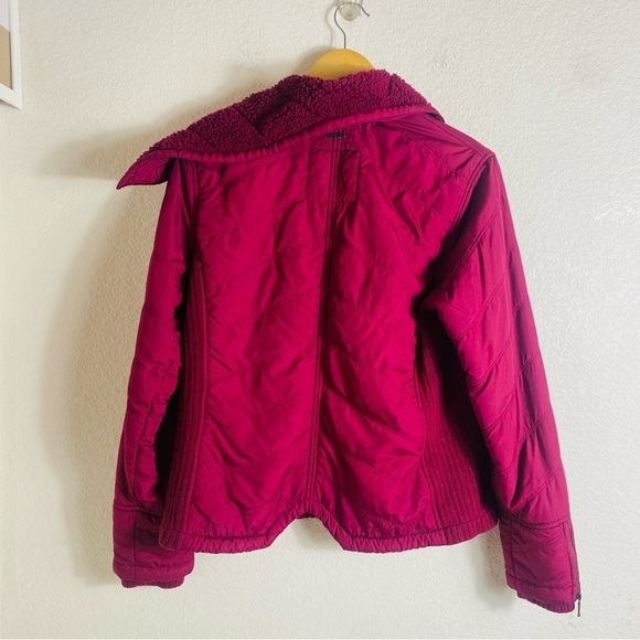Prana Sherpa Lined Diva Front Zip Maroon Jacket Size: M - Picture 2 of 7